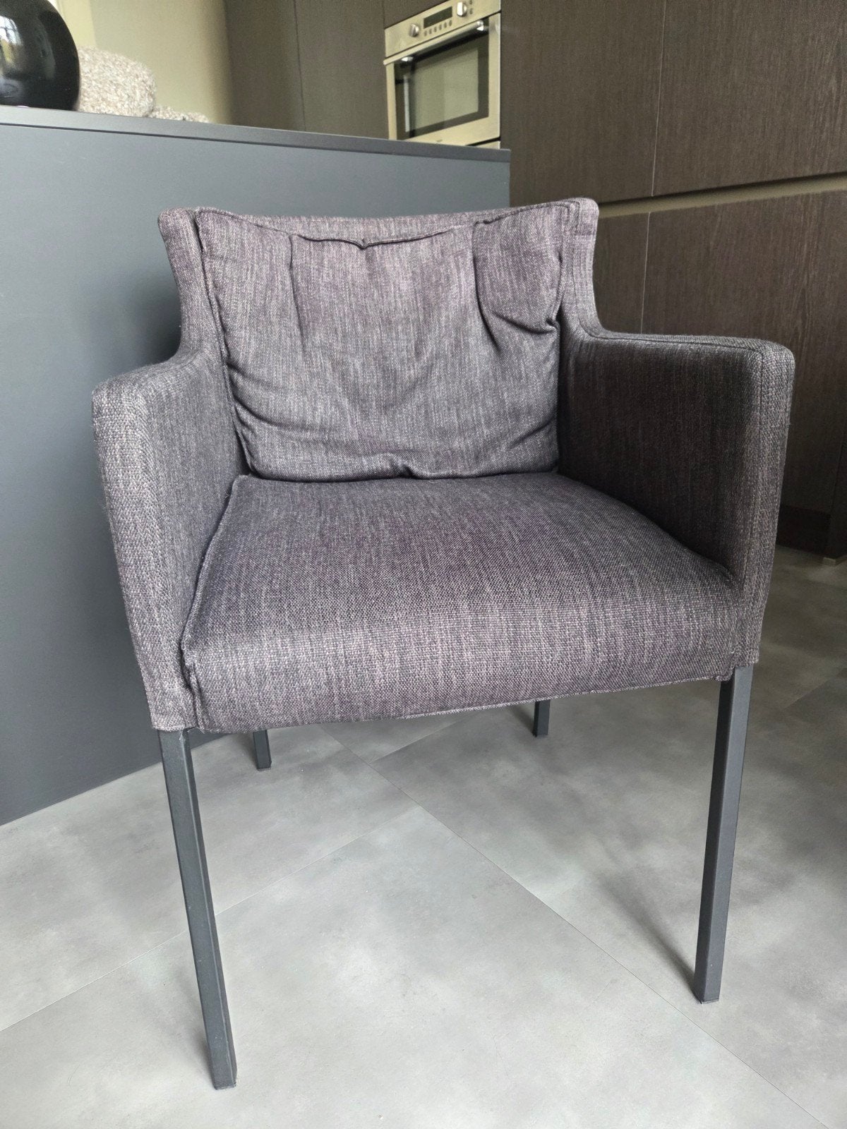 Stijlvolle Mobitec BE eetkamerstoelen - Zwart,, Huis en Inrichting, Ophalen, Zo goed als nieuw, Metaal, Vier
