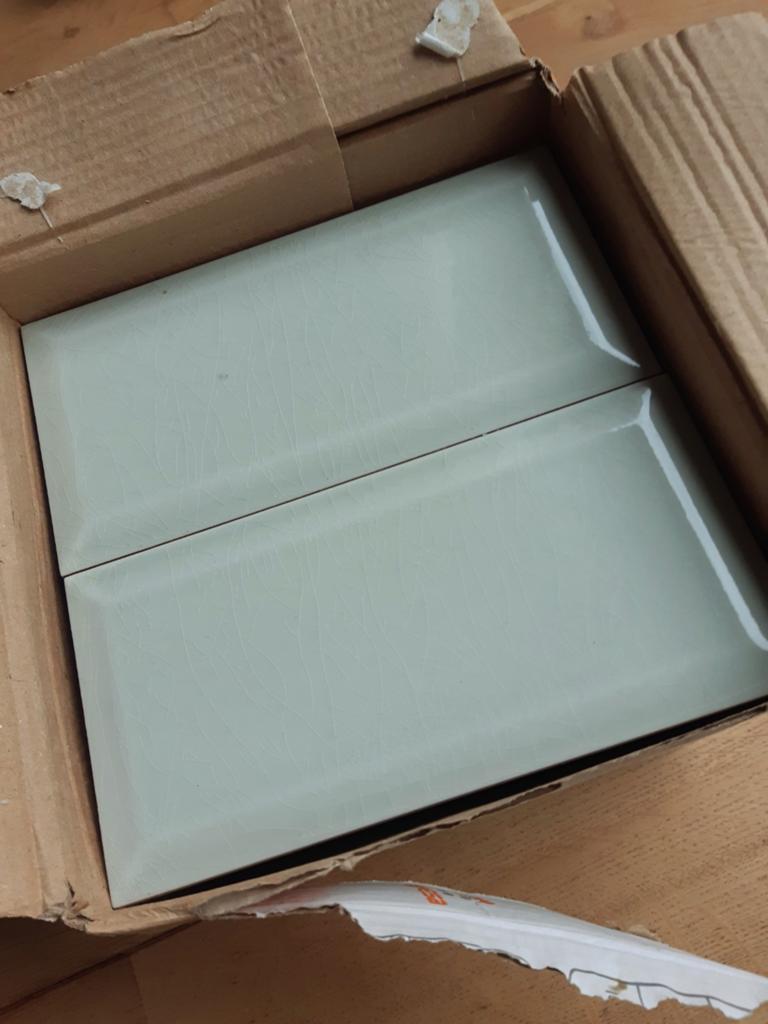 Metro tegel sage green, Doe-het-zelf en Verbouw, Tegels, Ophalen, Nieuw, Minder dan 20 cm, Minder dan 20 cm