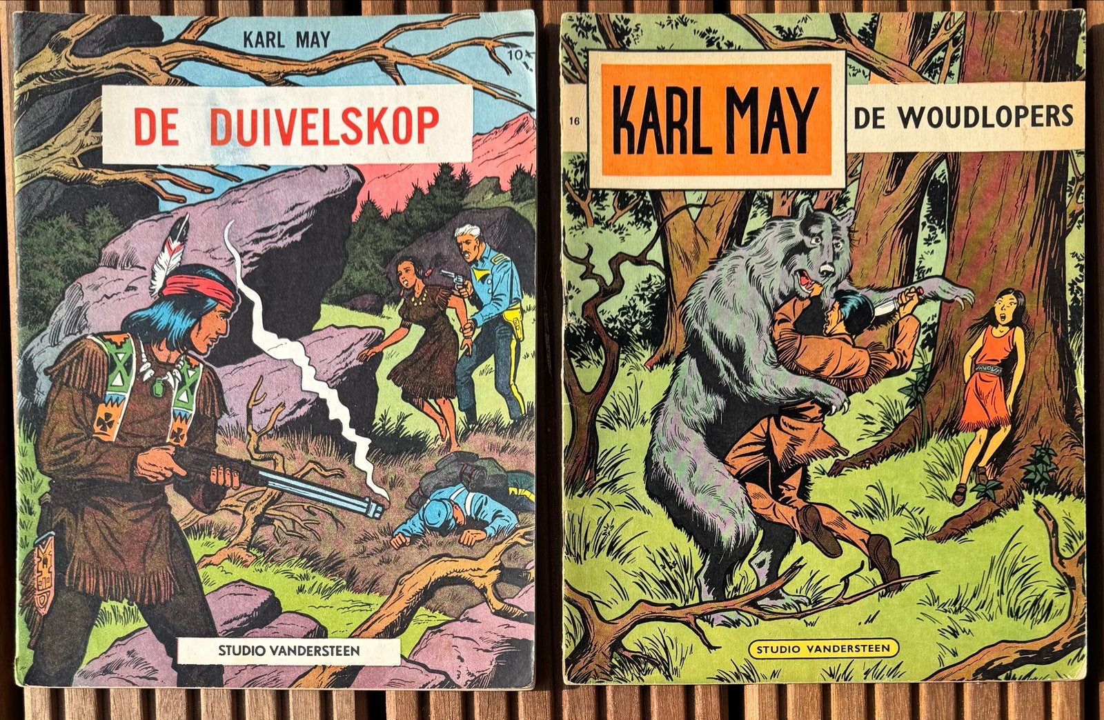 Karl May stripboeken: De Duivelskop & De Woudlopers 1e druk, Meerdere stripboeken, Ophalen of Verzenden, Gelezen
