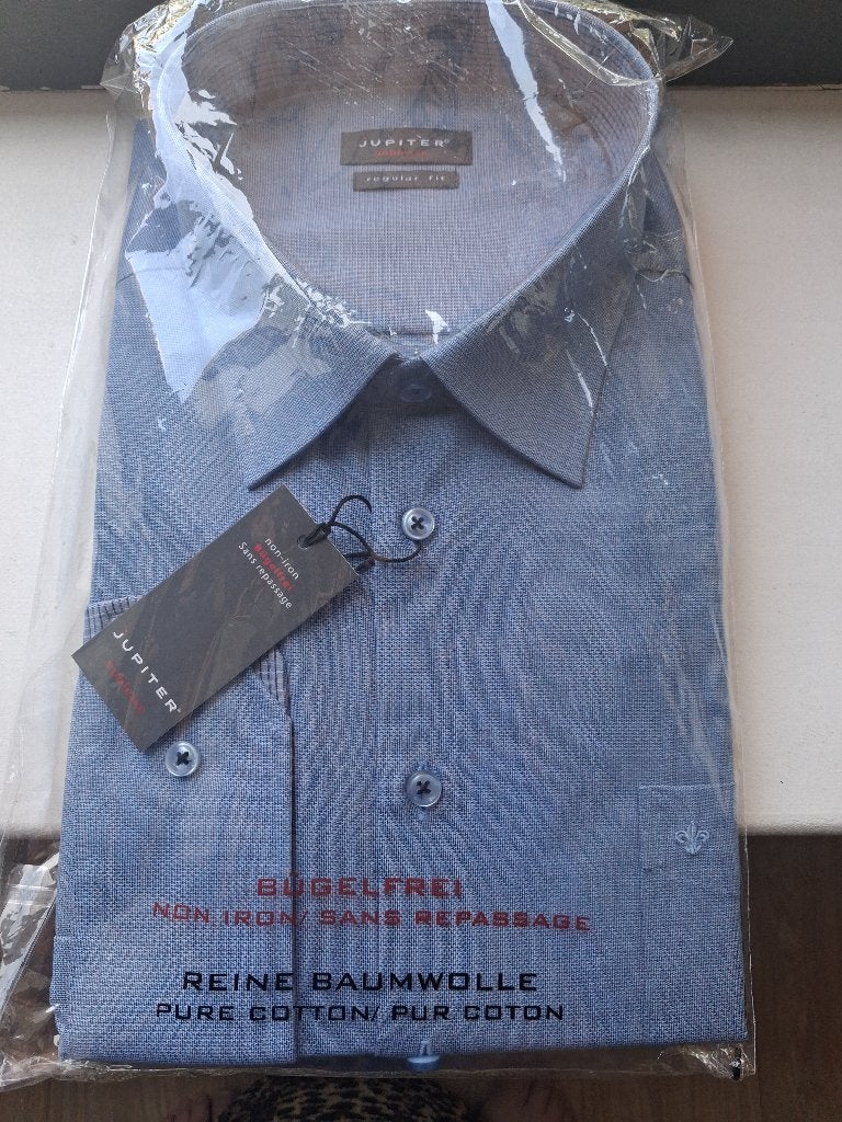 Herenoverhemd nieuw maat 3XL, Blauw, Nieuw, Ophalen of Verzenden, Overige halswijdtes