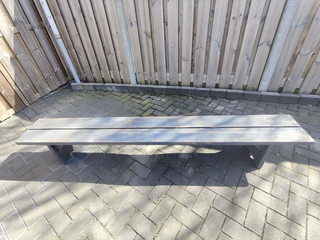 Oud bankje brocante landelijk 222 cm lang., Antiek en Kunst, Ophalen