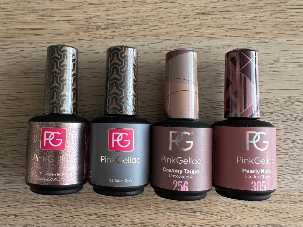 Set Pink Gellac met 4 kleuren, Ophalen of Verzenden, Zo goed als nieuw, Overige kleuren, Handen en Nagels
