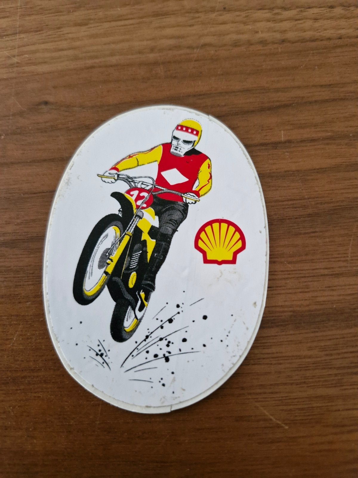1022 Vintage Shell Motorcross Sticker - 9x6 cm, Ophalen of Verzenden, Gebruikt, Auto of Motor