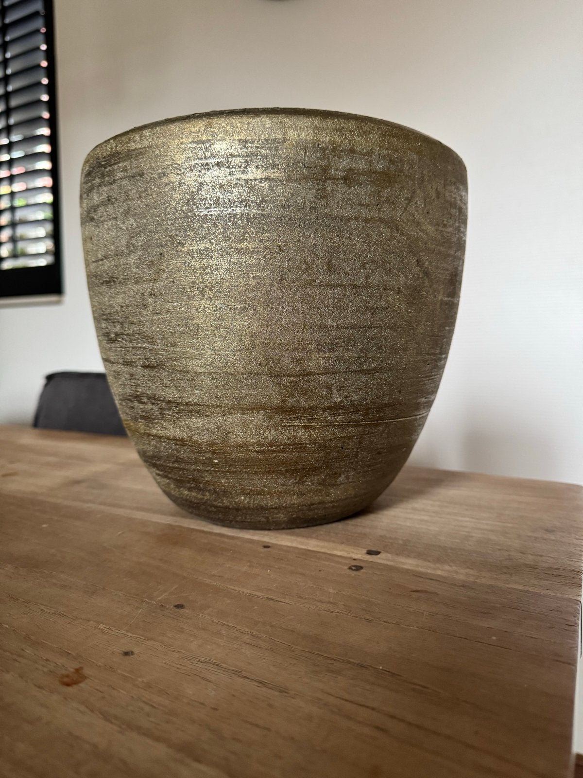 Goudkleurige decoratieve bloempot, Overige materialen, Gebruikt, Overige kleuren, Ophalen of Verzenden