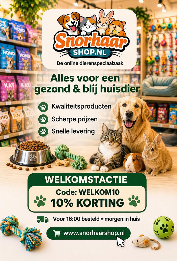 Snorhaarshop De online dierenspeciaalzaak van nederland, Verzenden, Hond