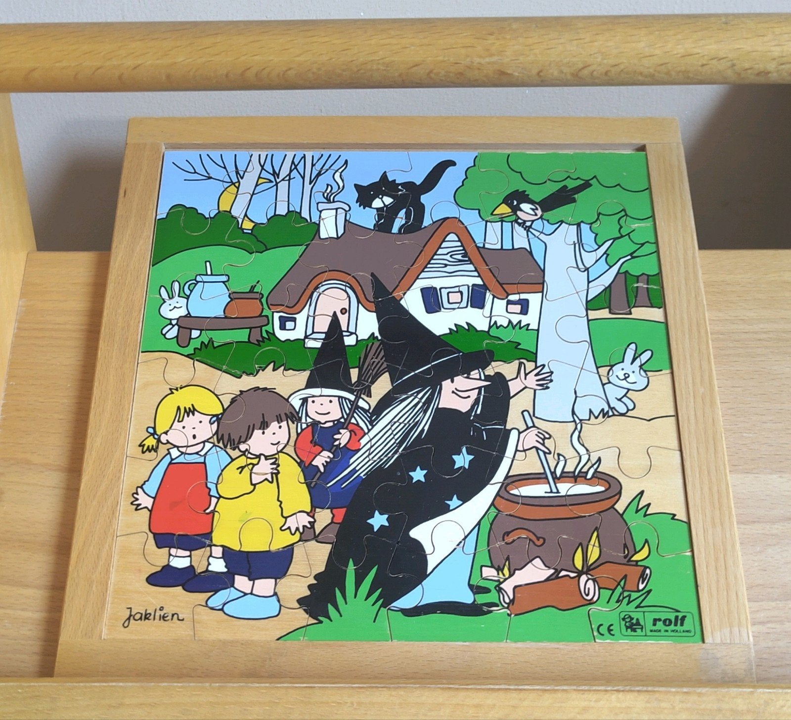Rolf houten puzzel, 2 tot 4 jaar, Gebruikt, 10 tot 50 stukjes, Ophalen of Verzenden