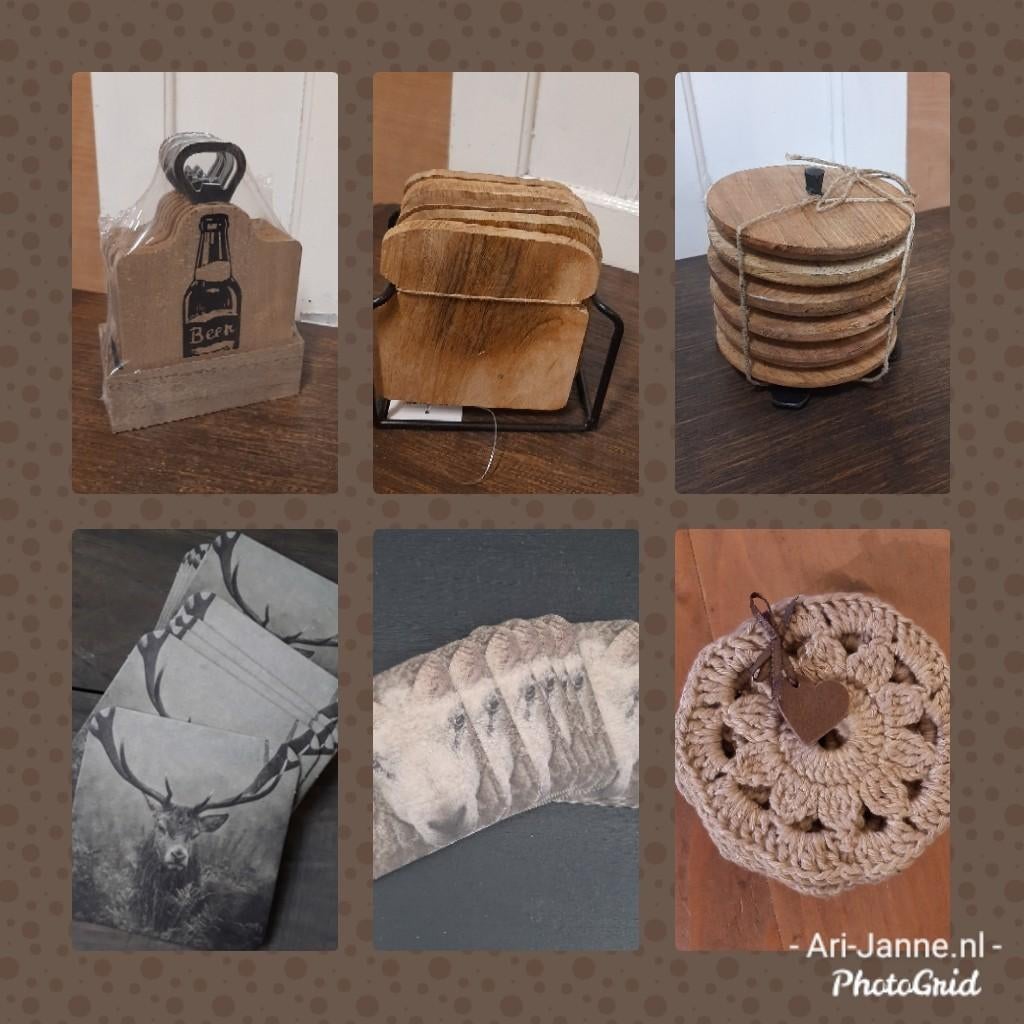 NIEUW! Landelijke onderzetters, sets, decoratie, Glas of Kopje, Nieuw, Ophalen of Verzenden, Gemaalweg 12b Rutten