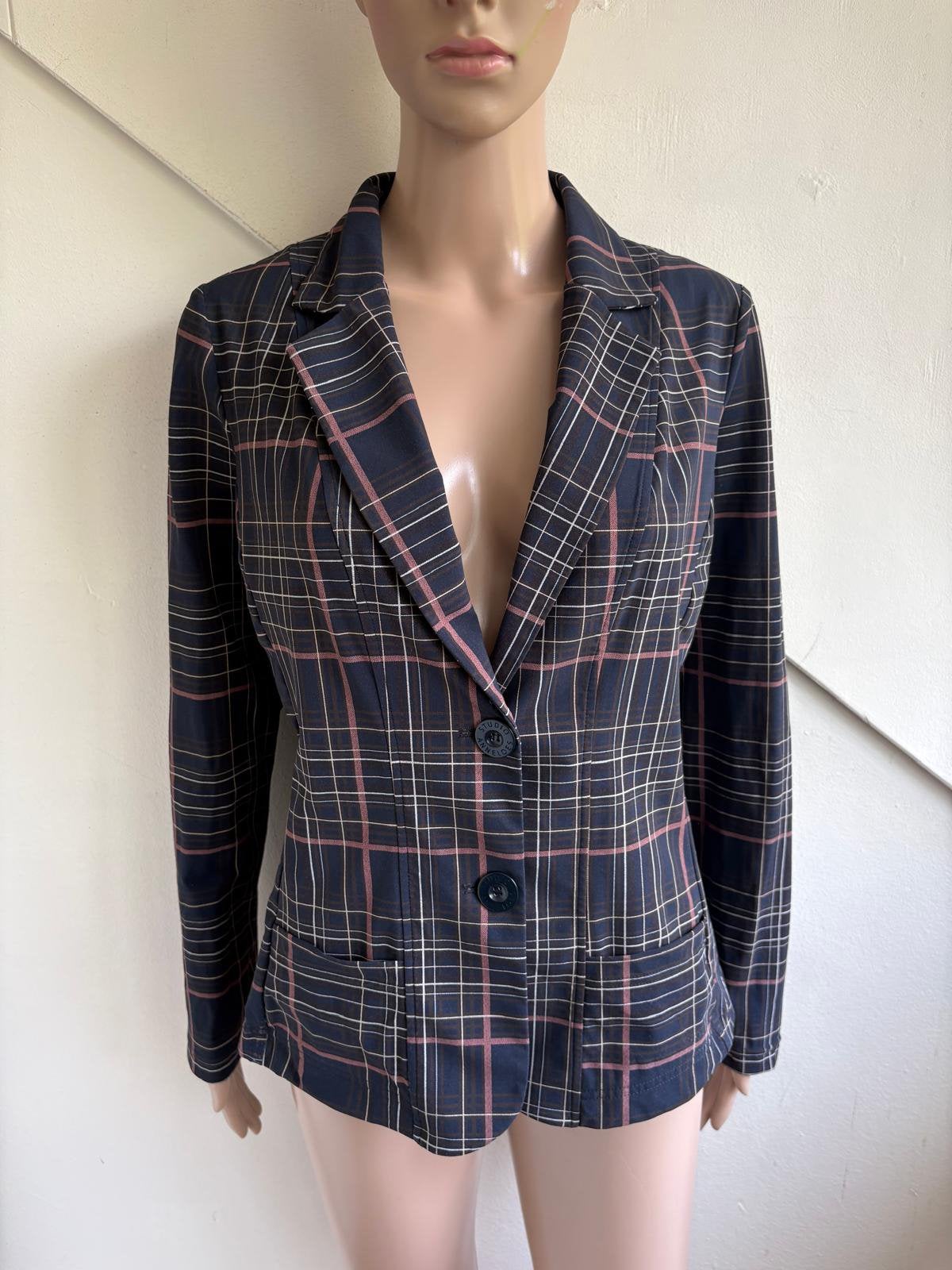 Studio Anneloes travelstof blazer maat L 40 geruit, Maat 38/40 (M), Overige kleuren, Ophalen of Verzenden, Zo goed als nieuw