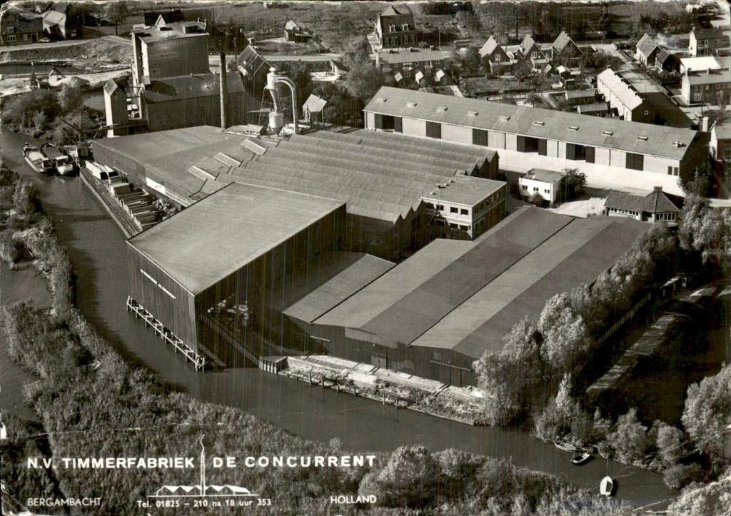 Bergambacht - Timmerfabriek - De Concurrent, Verzamelen, Ansichtkaarten | Nederland, Gelopen, Zuid-Holland, 1940 tot 1960, Ophalen of Verzenden