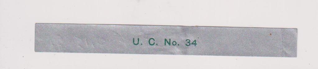 sigarenbanden - U.C. NR. 34, Verzamelen, Ophalen of Verzenden, Zo goed als nieuw, Sigarenbandjes