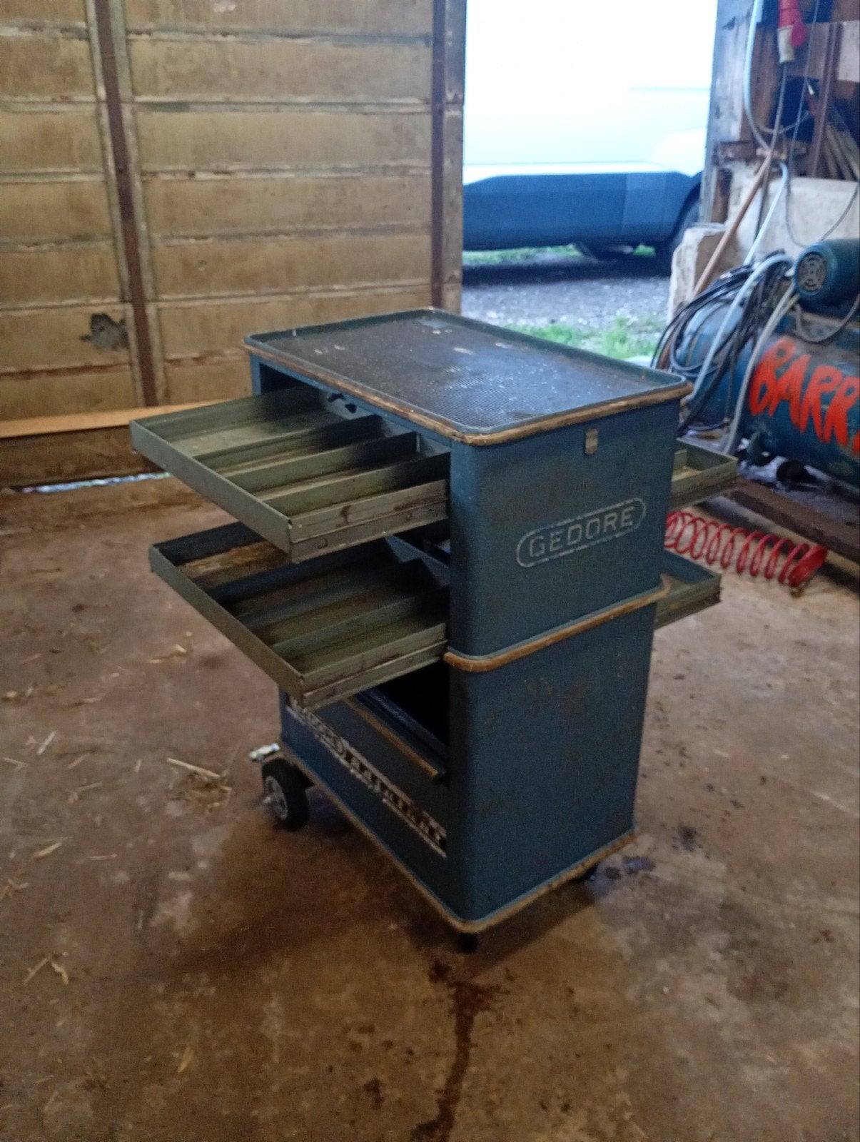gedore gereedschapwagen, Ophalen, Gebruikt