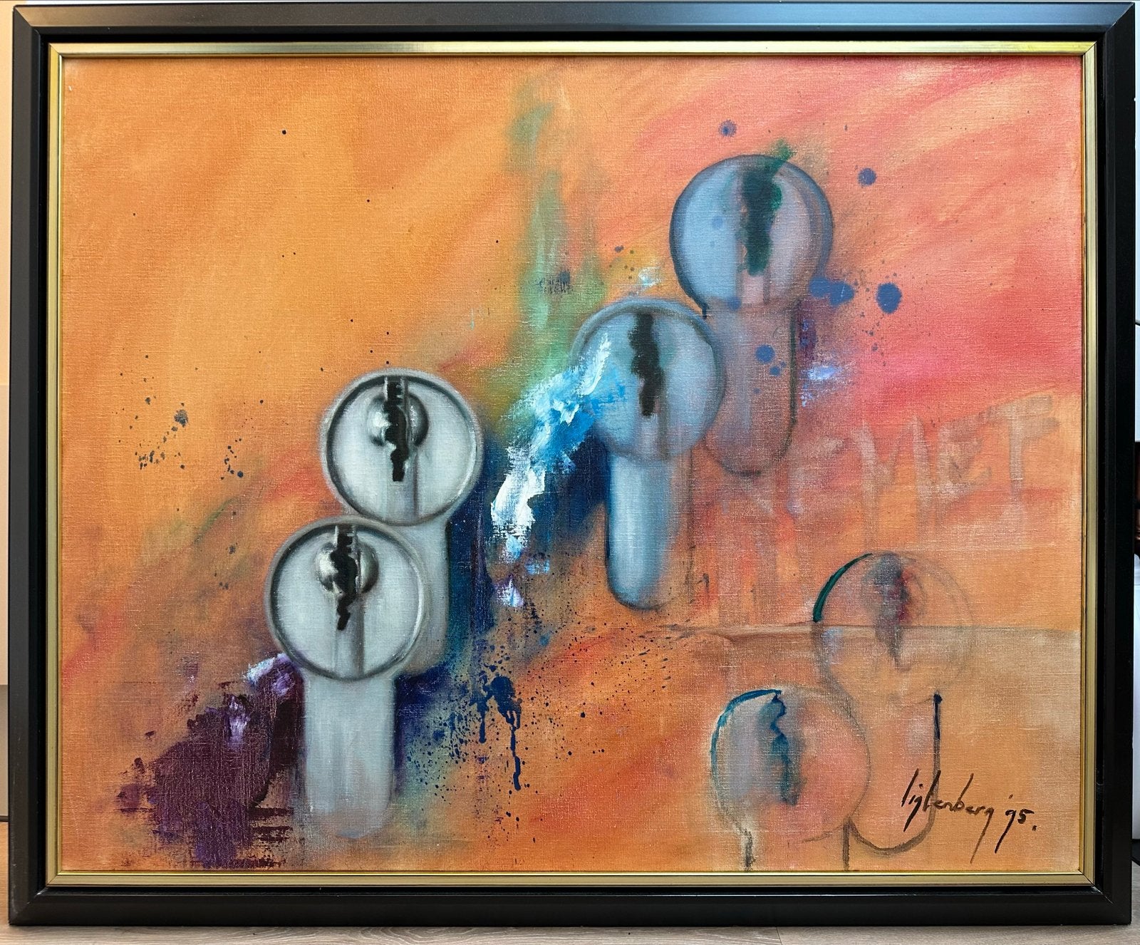 Abstract Schilderij 'Sleutels' door Ligtenberg '95, Ophalen