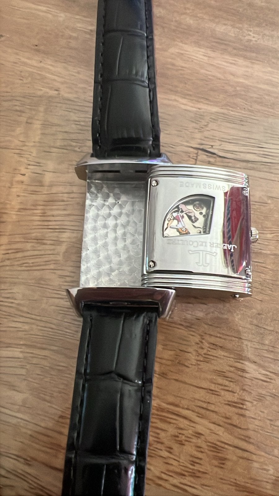 Jaeger-LeCoultre Reverso Classic Small Duetto Horloge, Overige merken, Leer, Staal, Polshorloge