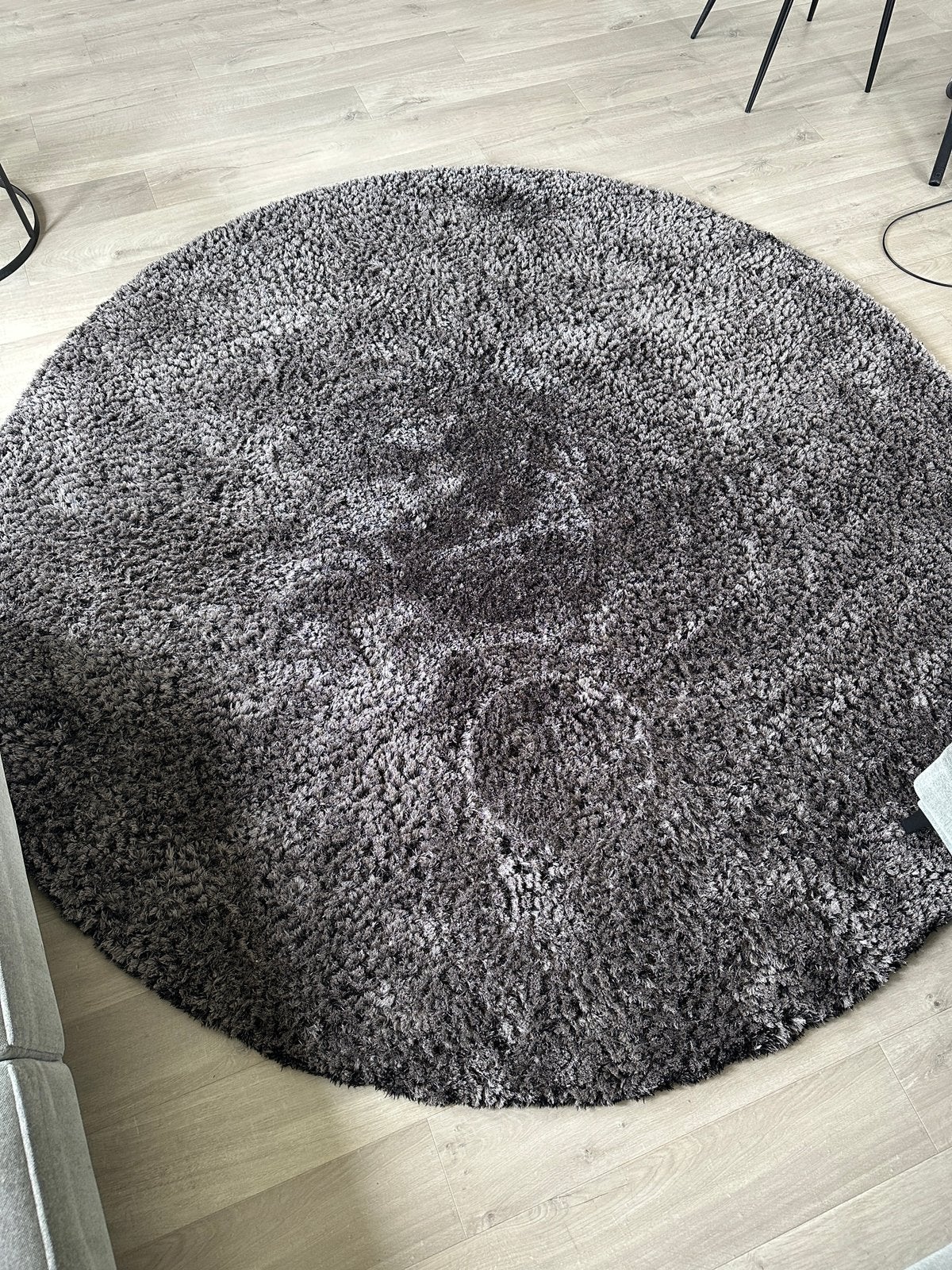 Rond vloerkleed Floorpassion, Ophalen, Zwart, Rond, Zo goed als nieuw