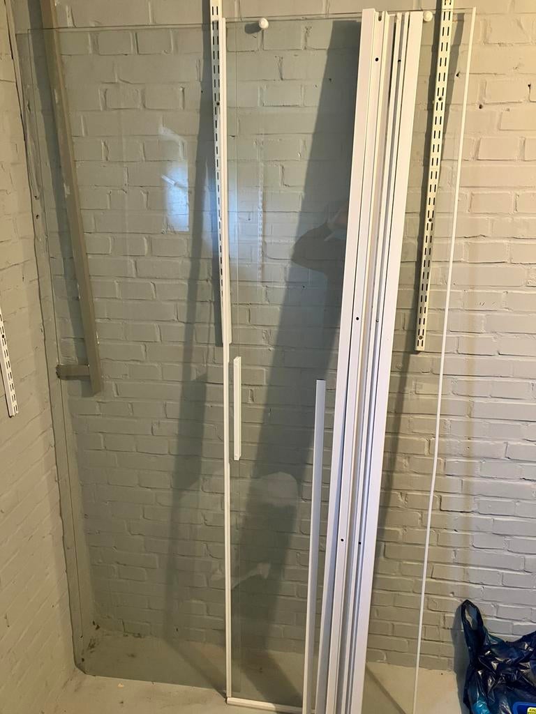 Douchecabine van glas met pendeldeuren, Ophalen, Gebruikt