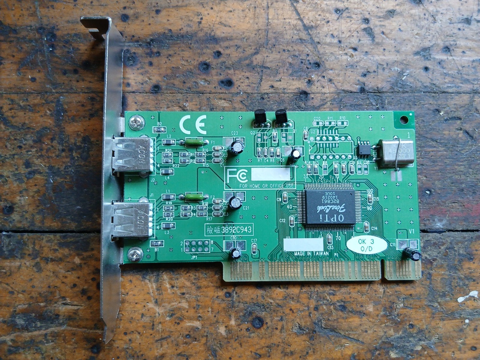 Dynalink USB PCI kaart met 2 USB poorten, Dynalink, Ophalen of Verzenden, Onbekend, Made in Taiwan, Gebruikt