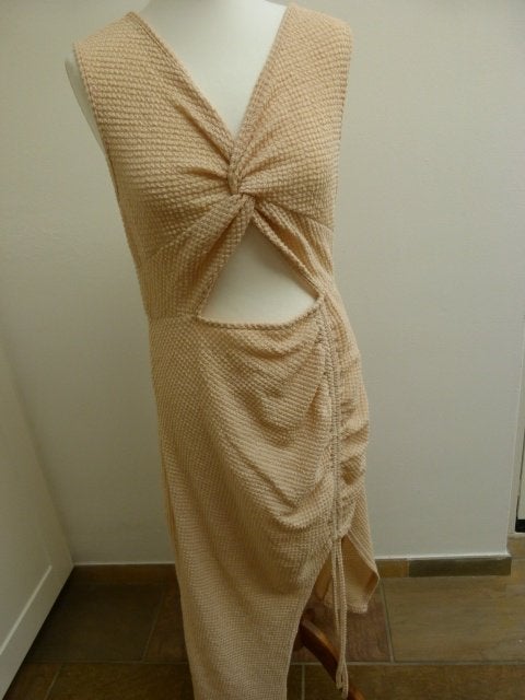 Beige jurk SHEIN curve XL 44 46 met veel stretch, Ophalen of Verzenden, Zo goed als nieuw, Shein, Jurk
