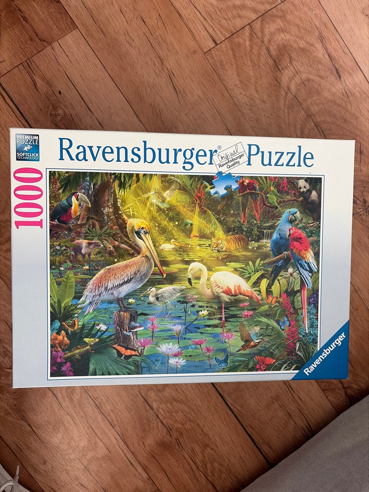 Ravensburger Legpuzzel 1000 stukjes - Tropische Dieren, Ophalen of Verzenden, 500 t/m 1500 stukjes, Zo goed als nieuw, Legpuzzel