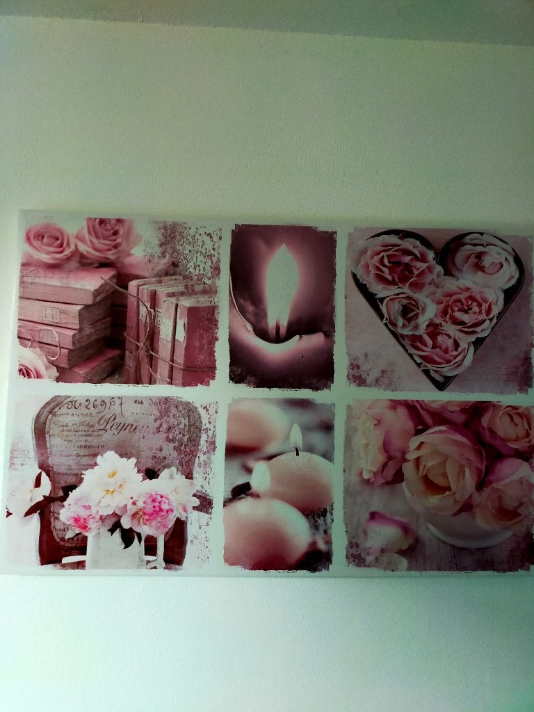 Schilderij Bloemen Roze, Ophalen, 50 – 75, Gebruikt, Schilderij