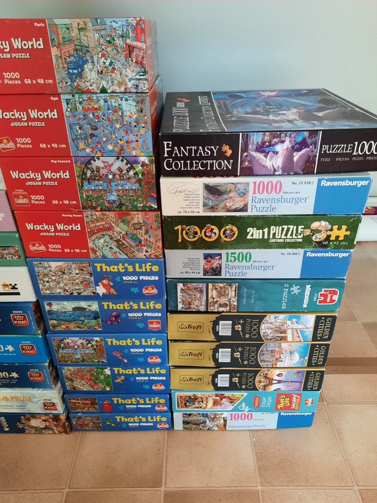 62 legpuzzels alleen ophalen, Ophalen, 500 t/m 1500 stukjes, Zo goed als nieuw