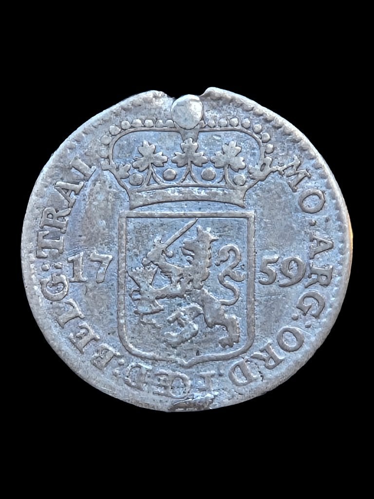 Kwart Gulden Utrecht 1759, Vóór koninkrijk, Zilver, 25 cent, Ophalen of Verzenden