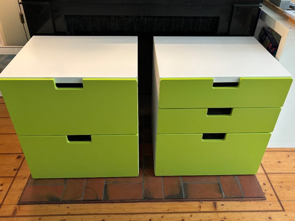 Set van 2 IKEA ladekasten met 2 + 3 laden, Ophalen, Overige materialen, Modern, functioneel, 50 tot 100 cm