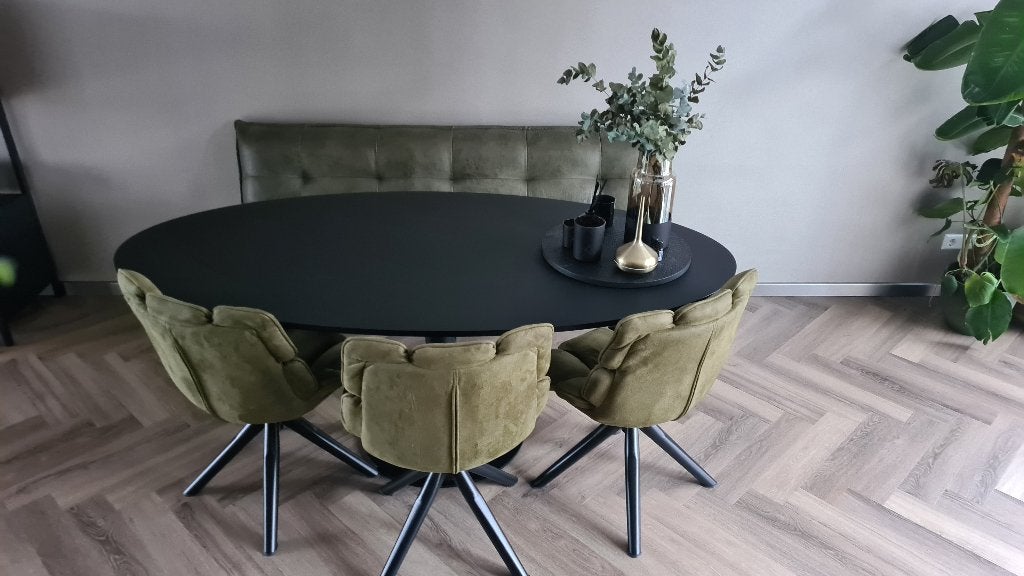 Ovalen eettafel van Kas20 (zonder toebehoren), Ophalen, Kunststof, 100 tot 150 cm, Zo goed als nieuw