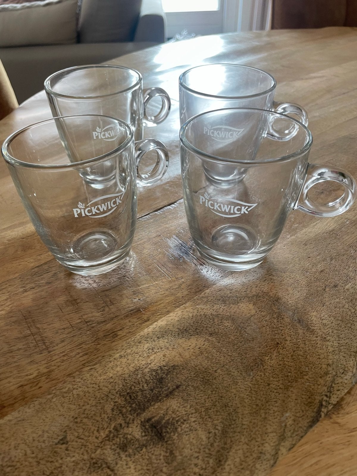 Set van 4 Pickwick theeglazen met oor, Ophalen of Verzenden, Overige merken, Glas, Overige typen