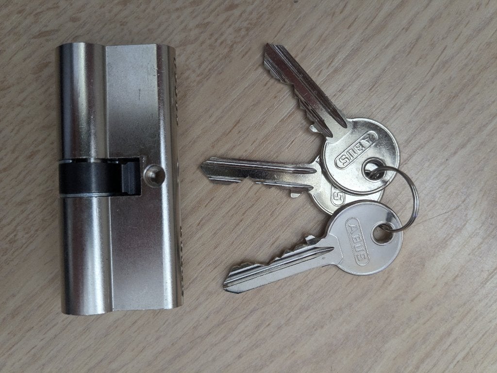 ABUS deurslot met 3 sleutels, zonder doos, Ophalen, Zo goed als nieuw, Rvs, Slot
