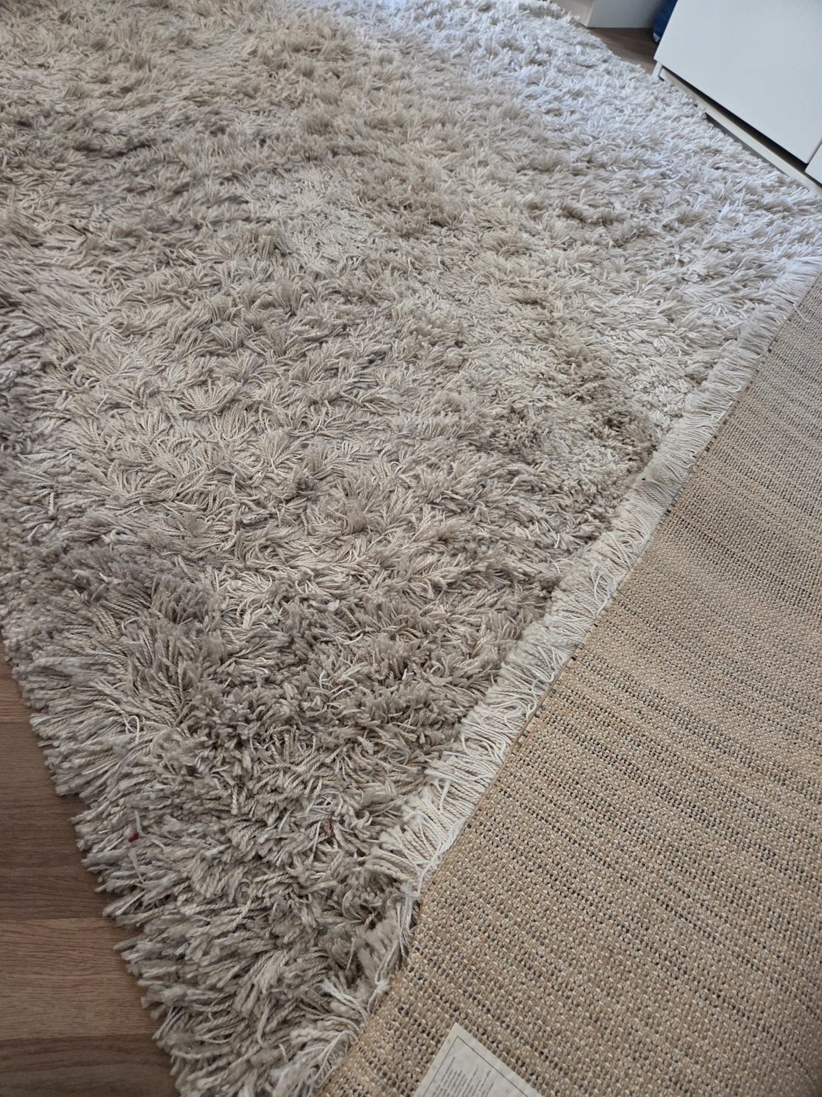 Beige hoogpollig Ikea vloerkleed 170x240, Ophalen, Beige, Zo goed als nieuw, 200 cm of meer