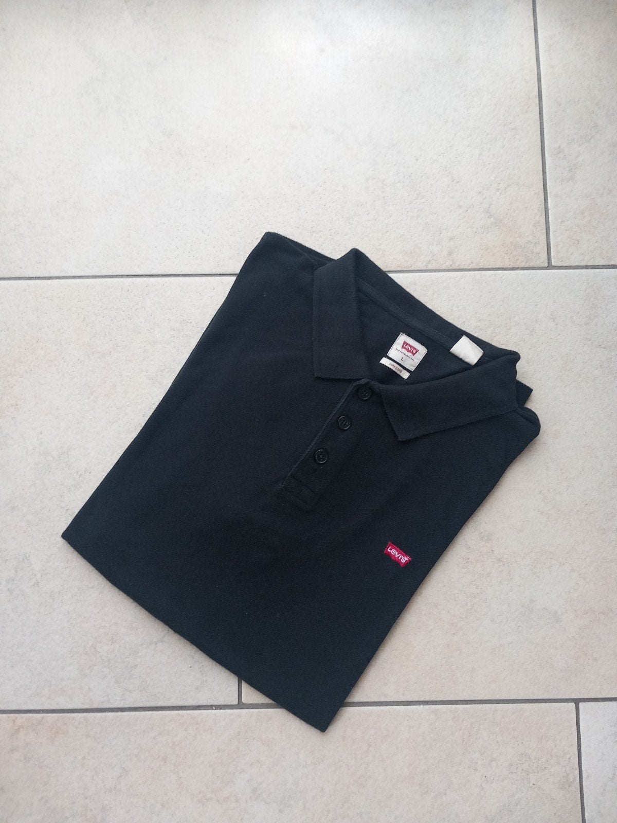 Levi's Polo Shirt Zwart Maat L, Maat 52/54 (L), Levi's, Verzenden, Zwart