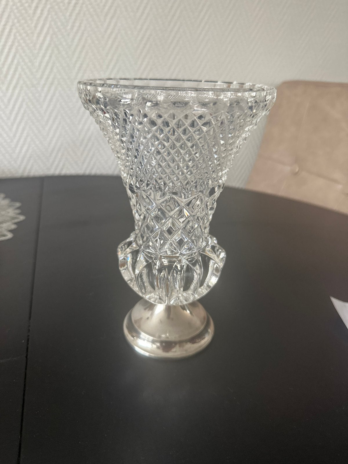 Kristallen medici vaas met voet, Ophalen of Verzenden