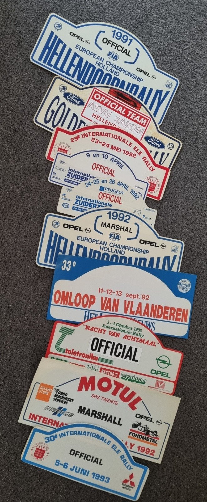 Rally Schilden(borden) 1991-2001, Ophalen, Zo goed als nieuw