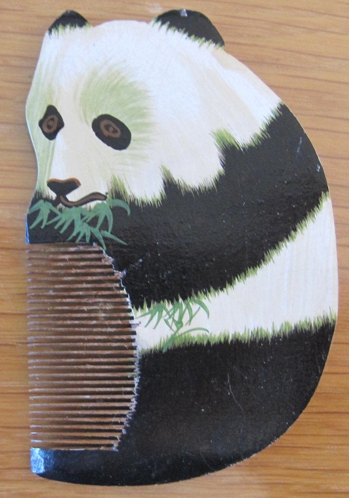 houten kam in de vorm van een panda beer, Verzamelen, Ophalen of Verzenden, Zo goed als nieuw, Wild dier, Overige typen