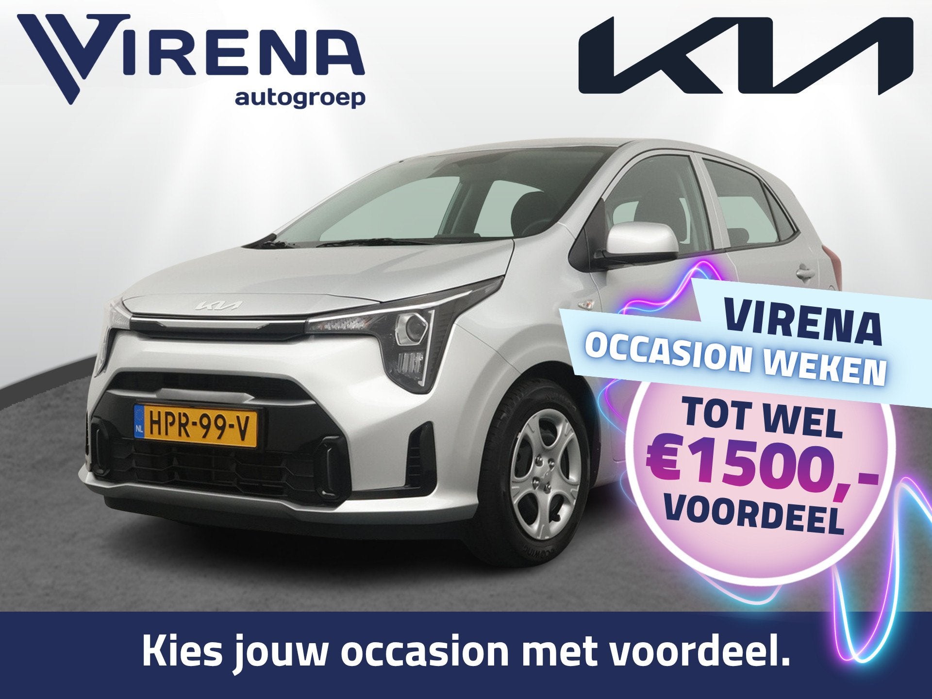 Kia Picanto 1.0 DPI DynamicLine Airco - Apple Carplay/Androi, Voorwielaandrijving, Stof, Met garantie (alle), 4 stoelen