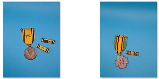 Twee Belgische medailles 1940–1945 – compleet met batons, Verzenden, Overige soorten, Overige gebieden, Lintje, Medaille of Wings