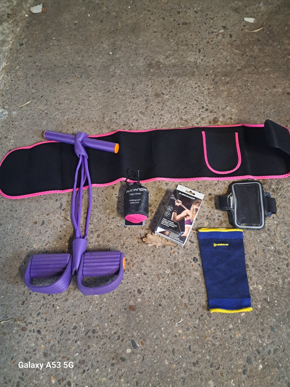 Fitness set: buikspiertrainer, trimmer, armtas, knieban, Ophalen of Verzenden, Gebruikt, Armen, Overige typen