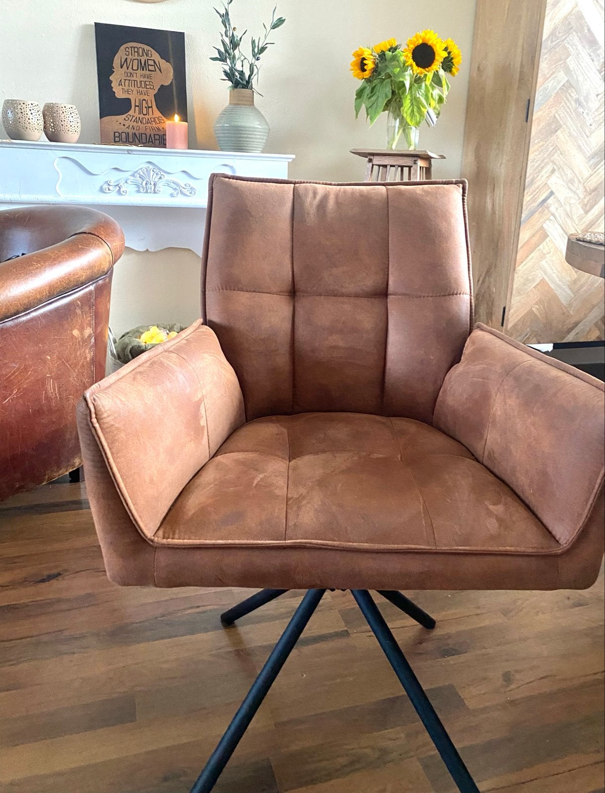 VANDAAG HALEN TEAB! eetkamerstoelen cognac als nieuw!, Ophalen, Zo goed als nieuw, Zwart, Vijf, Zes of meer stoelen