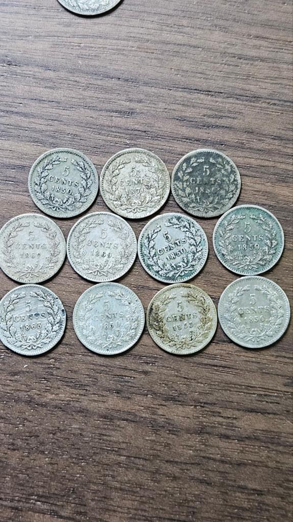 11 x 5 cent willem 3, Ophalen of Verzenden, Koning Willem I, 1 cent