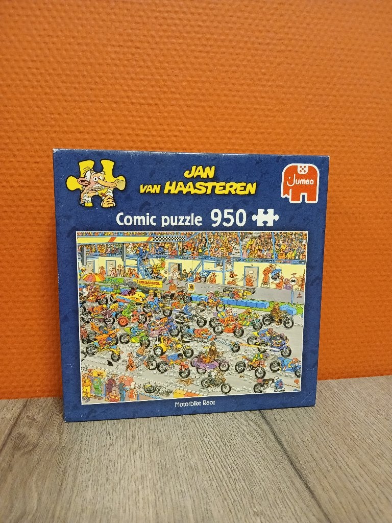 Jan van Haasteren Motorbike Race, Ophalen of Verzenden, 500 t/m 1500 stukjes, Gebruikt, Legpuzzel