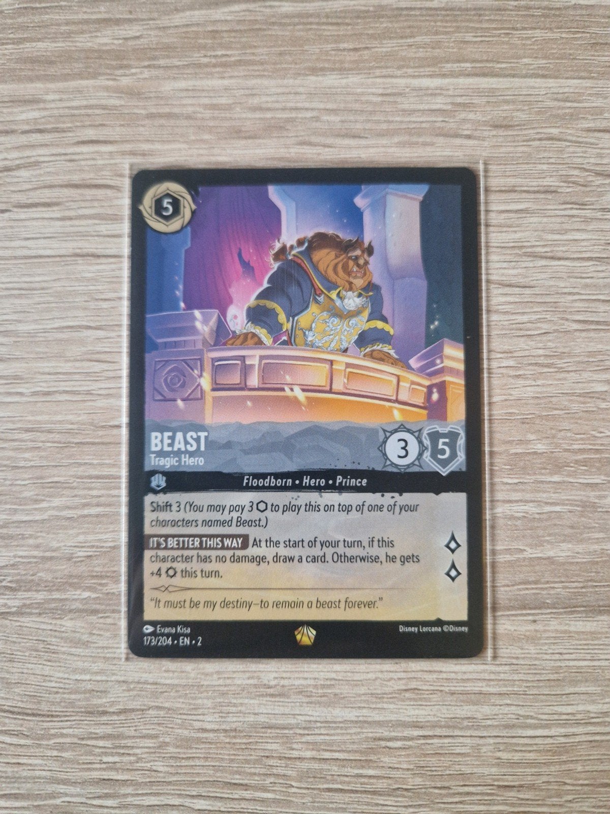 Beast tragic hero #173 2ROF lorcana disney, Ophalen of Verzenden, Zo goed als nieuw, Losse kaart