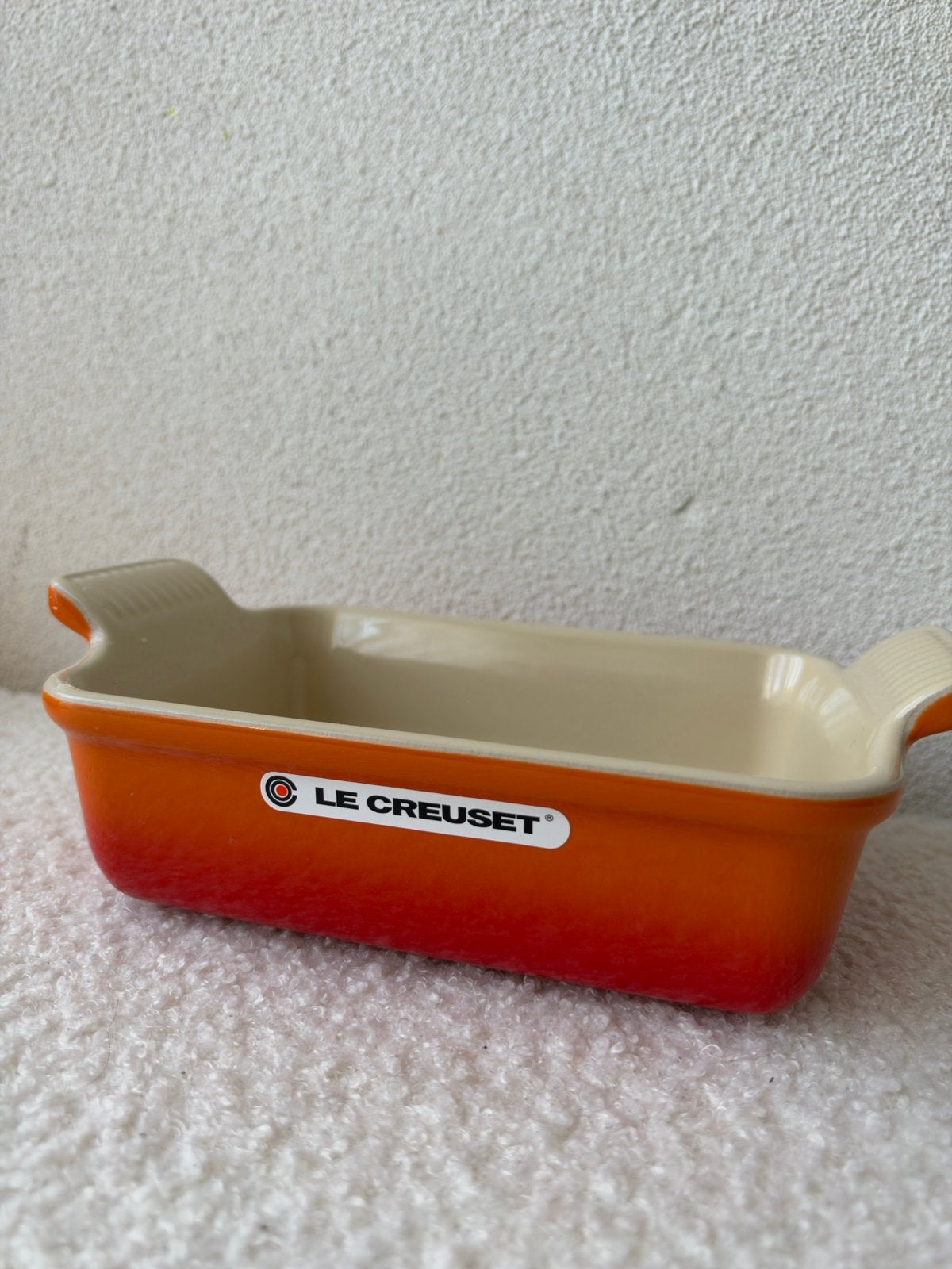 Le Creuset Ovenschaal - Oranje, Le Creuset, Ophalen of Verzenden, Zo goed als nieuw, Steen/keramiek