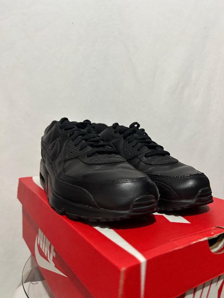 ALS NIEUW! Maat 47,5 - Nike Air Max 90 Leather Triple Black, Kleding | Heren, Verzenden, Zwart, Nike, Nike