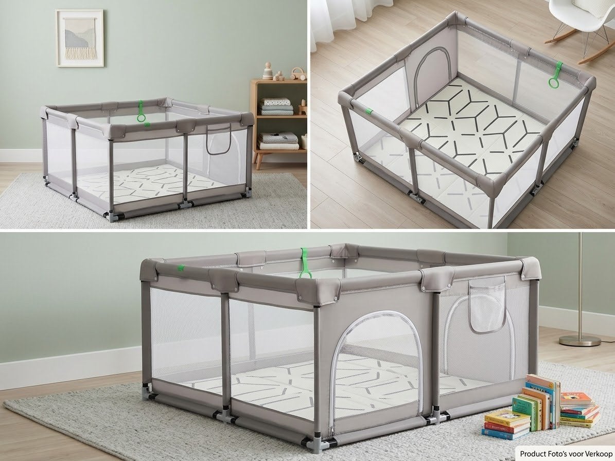 Grote baby grondbox / speelbox 120x120 cm incl. speelmat, Ophalen, Zo goed als nieuw, Vierkant