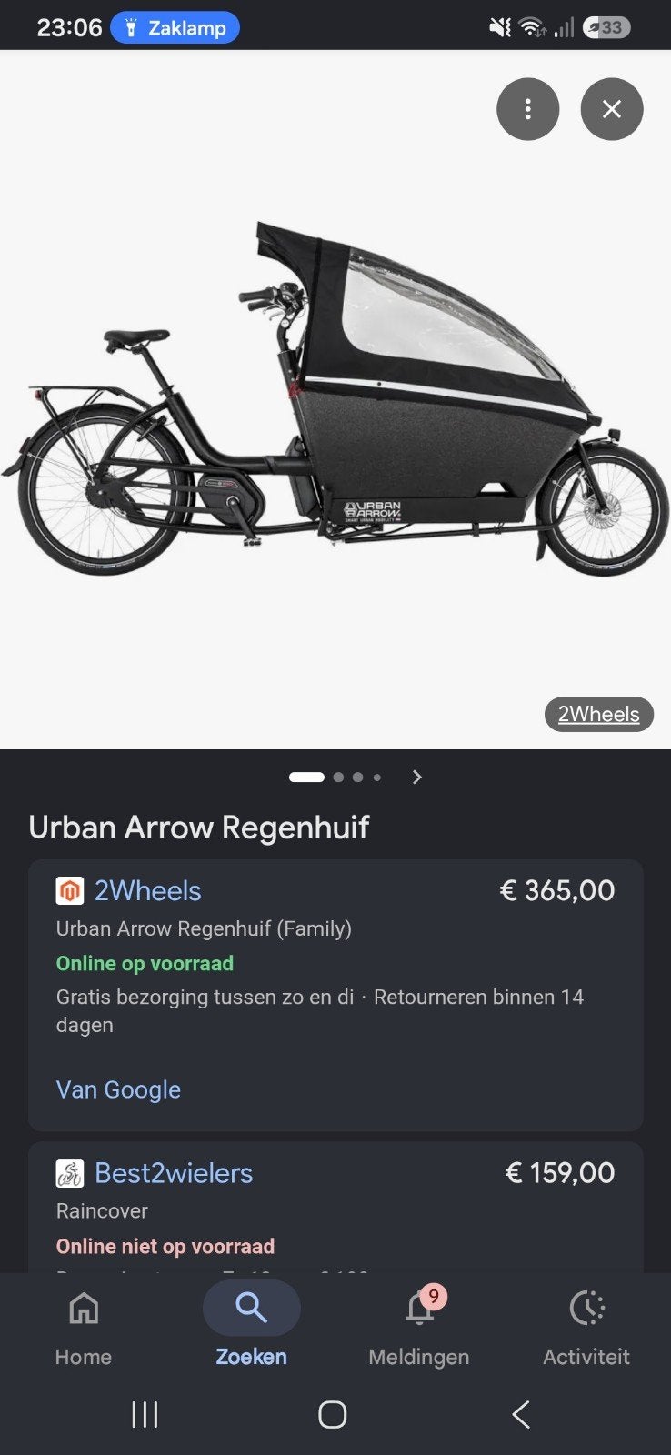 Urban Arrow Regenhuif (Family) - Bieden vanaf 100 EU, Ophalen of Verzenden