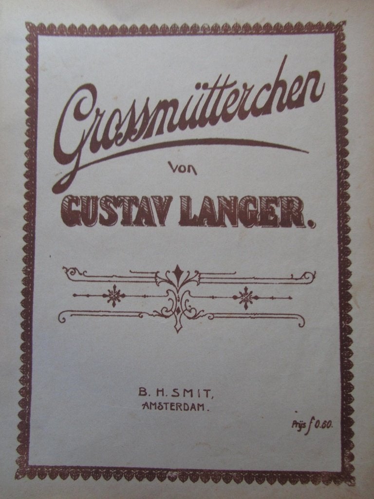 GROSSMUTTERCHEN  DOOR GUSTAV LANGER **Oude Bladmuziek**, Muziek en Instrumenten, Ophalen of Verzenden, Gebruikt, Artiest of Componist