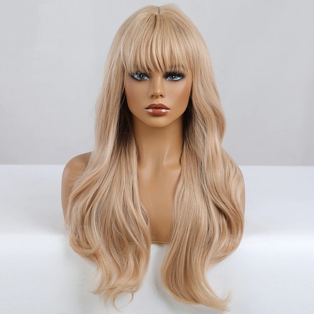 Dames Blonde Pruik Met Pony Haar Vrouwen Haren Blond, Verzenden, Nieuw, Pruik of Haarverlenging
