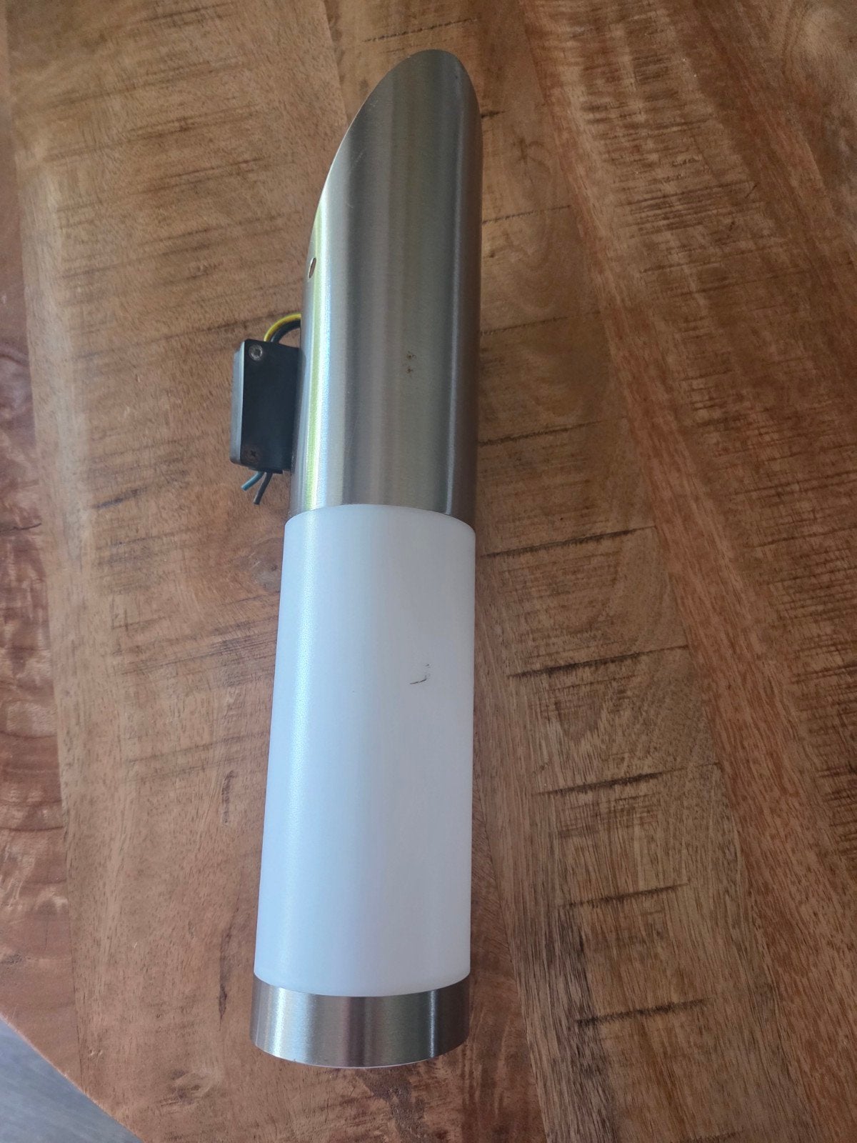 Base Line Wandlamp RVS met opaalglas, Ophalen of Verzenden, Gebruikt, Glas
