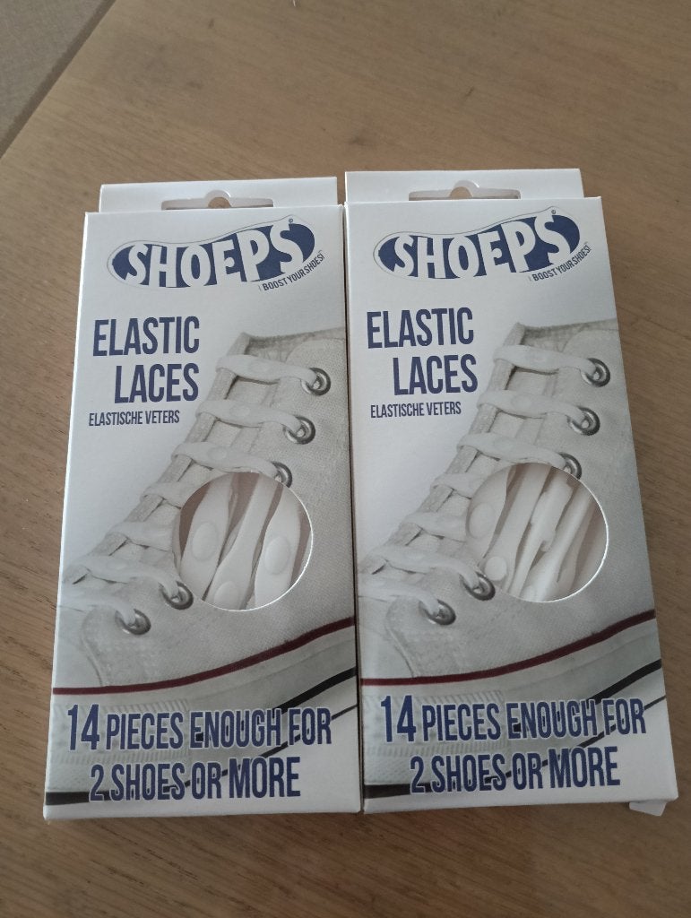 Shoeps elastische veters wit - 2 pakjes, Jongen of Meisje, Nieuw, Ophalen of Verzenden, Overige typen