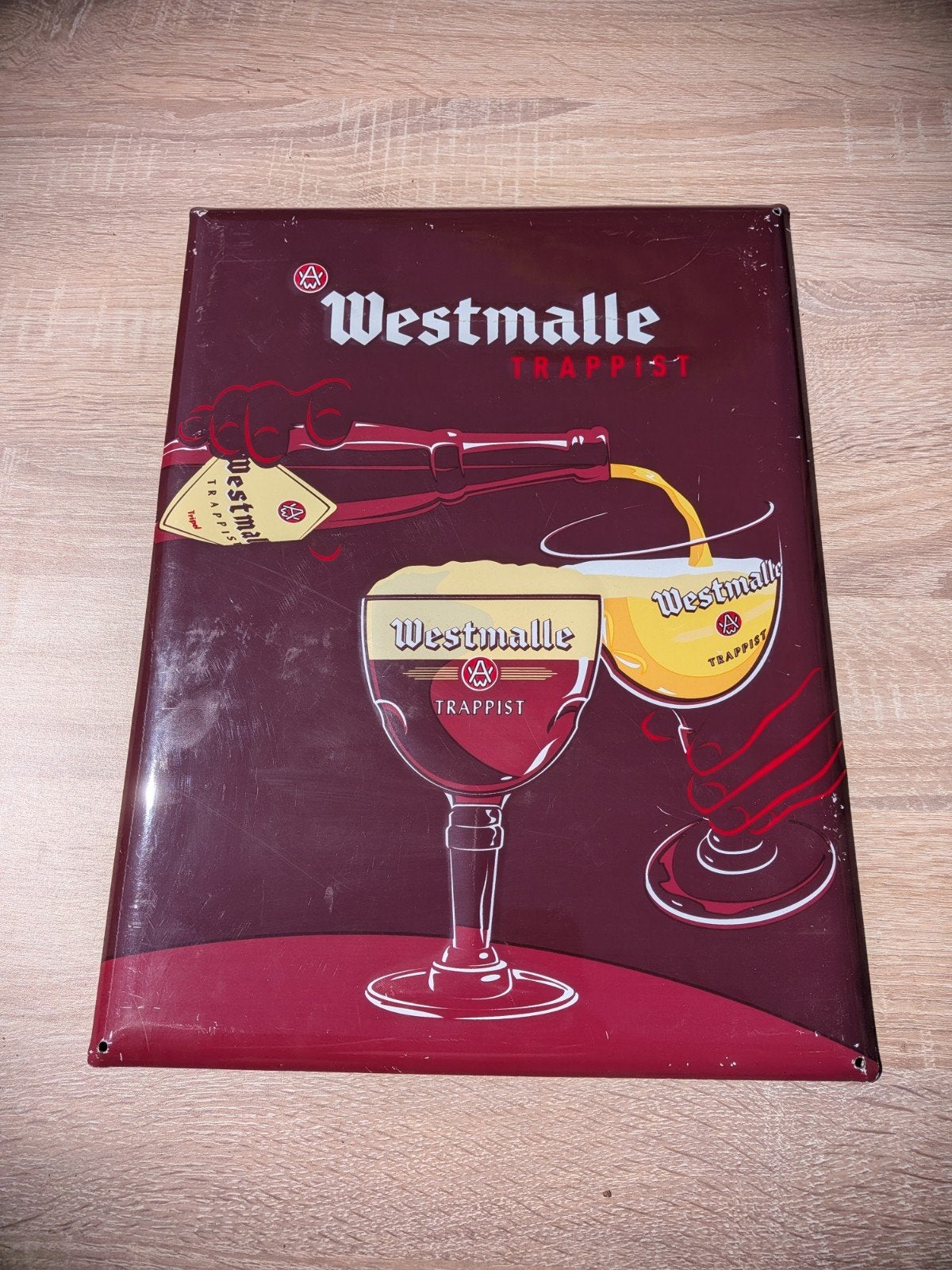 Westmalle Trappist Reclamebord, Ophalen of Verzenden